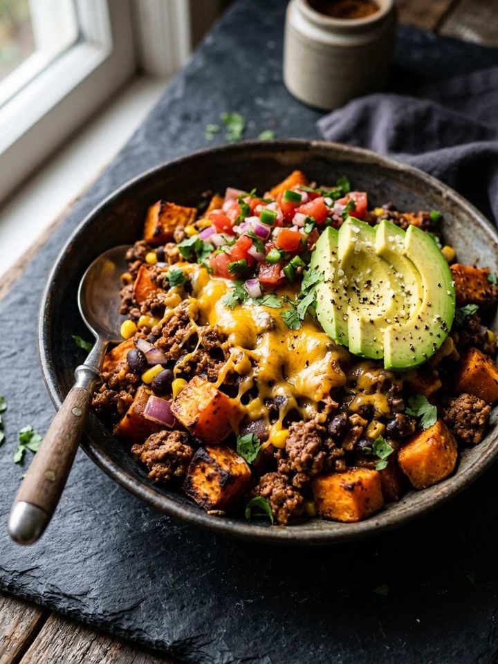 Sweet potato beef bowl