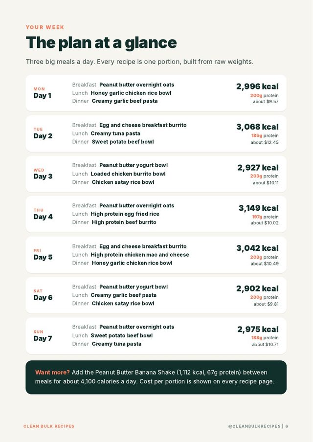 The 7-day plan